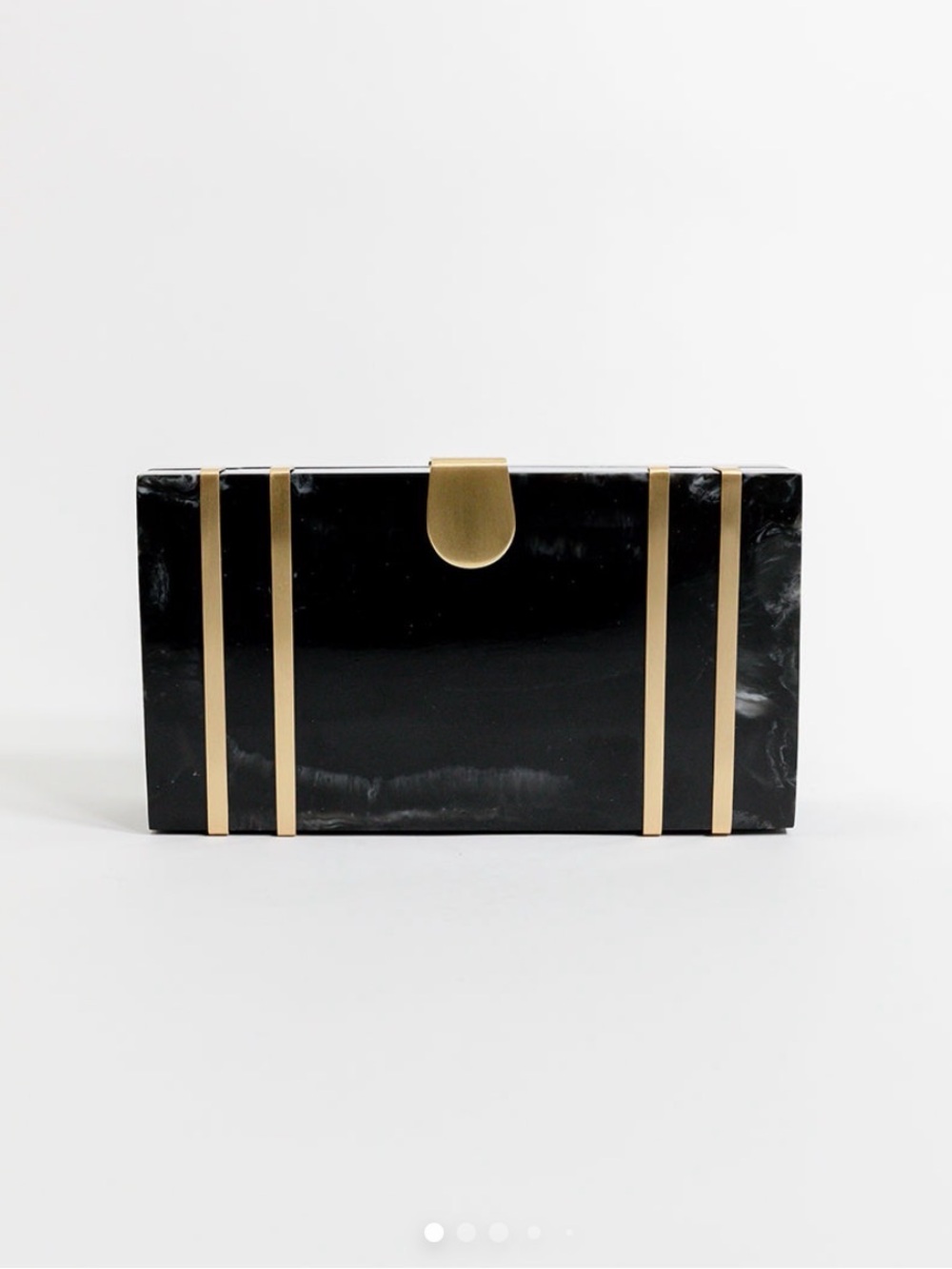 Auvre Opulent Black and Gold Box Clutch (onyx)